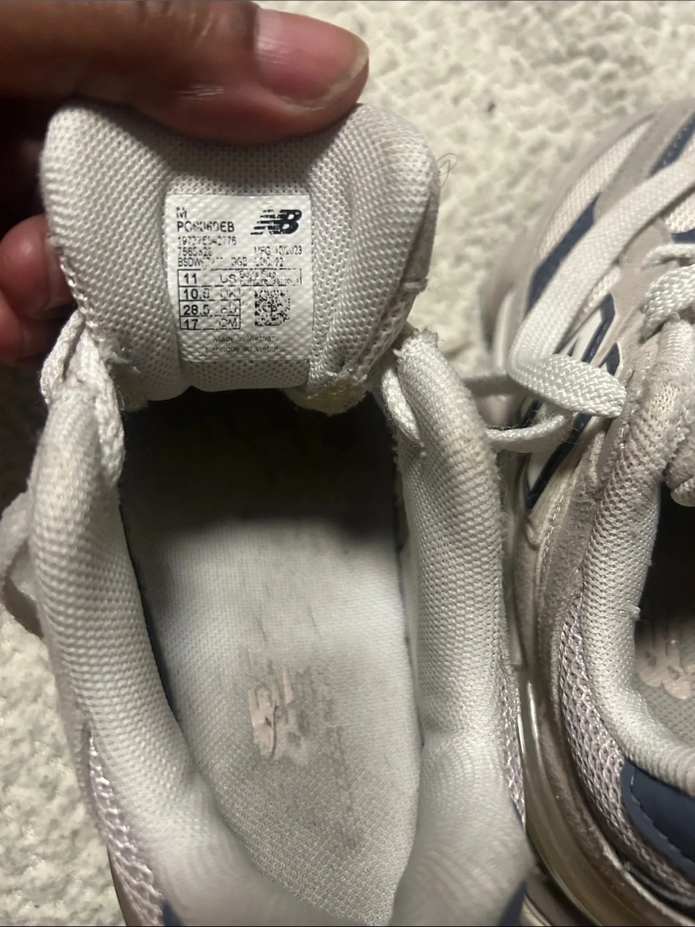 New Balance Kids White and Blue 9060 Sneakers